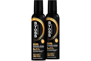 Syoss - Espuma Rizos Flex - Rizos Perfectamente Definidos Sin Encrespamiento - 2uds de 250ml - Cabello como recién salido de la peluquería