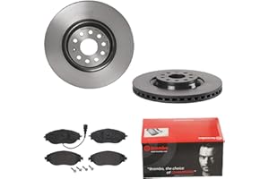 BREMBO BREMSSCHEIBEN Ø340MM + BREMSBELÄGE VORNE FÜR AUDI A3 VW GOLF VII SKODA