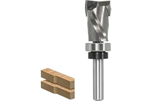 AKYLIN Spiral Bündigfräser 8mm Schaft，Up&Down Kompressions Cut Spiralfräser Fräser für Oberfräse，19 mm Schnittdurchmesser，30 mm Schnittlänge，Spiralgenutet Unten Kugellager Holzfräser