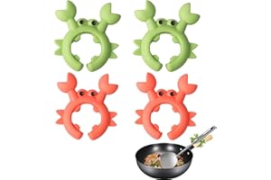 loghohu 4Pcs Crab Spoon Holder for Pot Crab Utensil Holder Crab Spoon Rest Crab Spatula Holder Silicone Crab Utensil Holder Adjustable Crab Utensil Holder for Placing Spoons Spatulas After Cooking