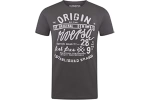 riverso Herren T-Shirt RIVLeon Rundhals O-Neck Kurzarm Tee Shirt Print Regular Fit 100% Baumwolle