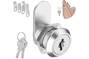 ORMROMRA Zamek do Skrzynki na Listy 16 mm z 4 Płytkami, 2 Kluczami - Dźwigniowy Zamek Meblowy do Drzwi Szafy, Mebli, Skrzynek