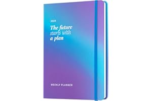 Grupo Erik: Weekly Planner 2024 Azzurro Serenità, Agenda settimanale Verticale 13 mesi, A5, 14,8 x 21 cm, Dicembre 2023 a Dicembre 2024