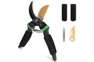 DINGBLUE Secateurs, Premium Titanium Garden Pruning Shears, Gardening Scissors, Bypass, Ergonomic Shape, Garden Secateurs, Professional Hand Pruners, Hedge Shears