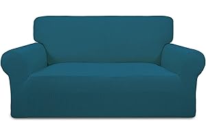 Greatime Stretch Sofabezug,Sofaüberwurf,Sofaüberzug,Sofahusse,Couchbezug,Möbelschutz,rutschfest,1-Stück Couch Schild,Haustier-Bezug (Pfauenblau,2-Sitzer)