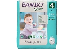 Bambo Nature Premium Training Pants, Pull Ups, Eco-Labelled Potty Training Pants, Training Nappy Pants, Secure & Comfortable, Discreet Pants For Active Day & Comfy Night's Sleep - Size 4 / L, 20PK