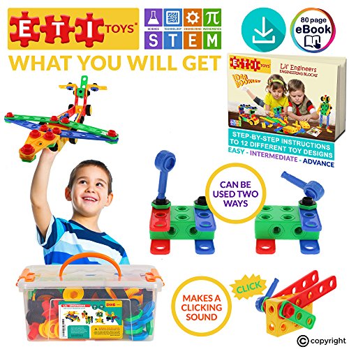 ETI Toys STEM Learning Original 90 Piece Educational Construction Engineering Building Blocks Set for 3 , 4 and 5+ Year Old Boys & Girls Creative Fun Kit Best Toy Gift for Kids Ages 3yr – 6yr