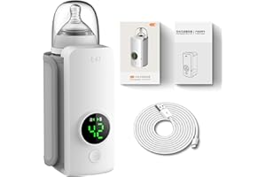 VVU&CCO Portable Bottle Warmer,Travel-Friendly,Fast-Heating,Cordless & Rechargable,Baby Bottle Warmer,Comfortable Feeding Bottle Warmer on The Go,Precise Temperature