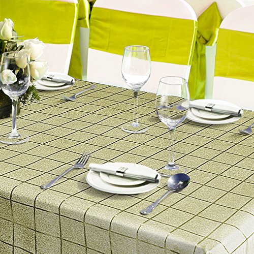 Festliche Wachstischdecke Block | gold glänzend | abwaschbar | Meterware (220x137cm) - 3