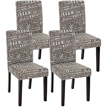 Tissu Gris Pieds Fonces Mendler Lot De 4 Chaises De Sejour Littau