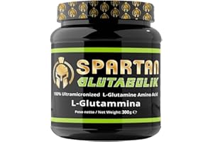 JNUTRITION Spartan L Glutamina ULTRAMICRONIZZATA 10 volte superiore alla forma semplice. Glutammina PURA, glutamina in polvere, glutammina senza gusto, glutamine powder, aumento massa muscolare 300g
