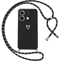 Handyhülle Für Xiaomi Redmi Note 11/11S – Schwarz, TPU Silikon Mit Herz-Love-Design, Inkl. Bandkette, Stoßfest & Kratzfest
