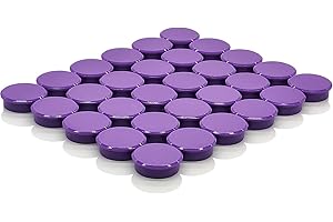 ZDZBLX Fridge Magnets, 30 Pack Strong Small Whiteboard Magnets, Heavy Duty Mini Round Magnets for Adults, Crafts, Notice Board (Purple)