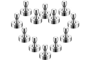BTLIN Fridge Magnets Extra Strong, Large Heavy Duty Magnetic Push Pins for Kitchen Refrigerator Metal Board Whiteboard Noticeboard Office 12Pack (15x18mm)