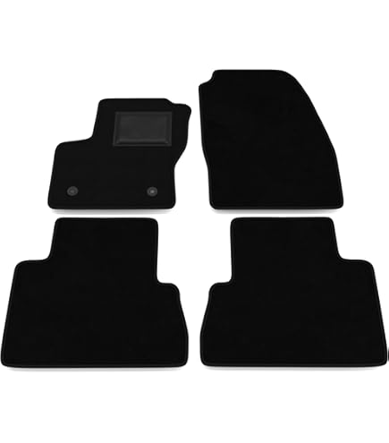 Tappetini Auto Ford C-MAX 2010-2015, Set 4 Pezzi In Moquette Sagomati Su Misura, Con Battitacco E Velcro, Nero