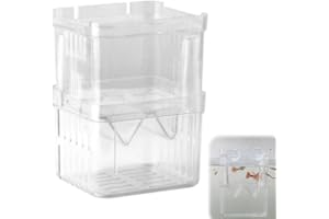 TIANXUAN Aquarium Fish Breeding Box Transparent Acrylic Plastic Breeder Box for Fish Tank Baby Separator Tanks for Baby Shrimp Hatchery Incubator Small Isolation Divider Betta Goldfish Fry Guppy (10x7x13cm)