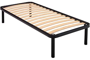 Bed Store SISTEMI RIPOSO Rete 80x180 A Doghe Strette Singola per Letto Singolo con 4 Piedi in Ferro Ortopedica Resistente