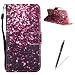Produktbild Feeltech Hülle für Samsung Galaxy A5 Folio PU Leder Wallet Karte Halter mit Magnetverschluß und Standfunktion Slim Skin Schale Handytasche - Roter Lila Sand