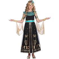 Amscan Ägyptischer Pharao Kostüm Für Mädchen – Schwarz, Mit Kleid & Umhang, Für Fasching & Mottoparty