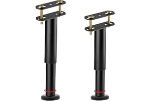 Oursouion Bed Support Leg,Bed Legs Adjustable Retractable Heavy Duty Bed Center Frame Slat,Metal Furniture Legs Suitable for Cabinet Sofa Bed Frame Replacement Parts 2Pcs25-42cm(Large Base)