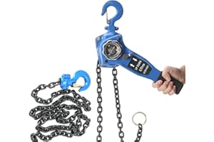 NICCOO 0.75 Ton Chian Hoist Manual Lever Chain Hoist 3M 10ft Ratcheting Lever Block Chain Hoist Come Along Puller Pulley for Warehouse Garages