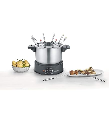 ZESTAW DO FONDUE FOUNDE 8 OSÓB ELEKTRYCZNY GARNEK ZE STALI 1500W WIDELCZYKI * Ce
