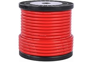 TUOFENG Bobina in filo di silicone a 8 calibri 18,3 metri Rosso 8 AWG filo a trefoli 1650 fili Cavo in rame stagnato OFC, saldare rapidamente