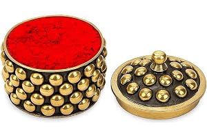 KULIA® Sindoor Box Med Gratis Sindur Hantverk Dekorativ Box Kumkum Hållare Dam Tillbehör Indian Pooja Set Kumkum Box Med Sind
