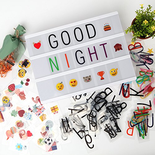 270 Buchstaben, Zahlen, Symbole und Emojis für A4 Größe Cinematic Light Box - 5