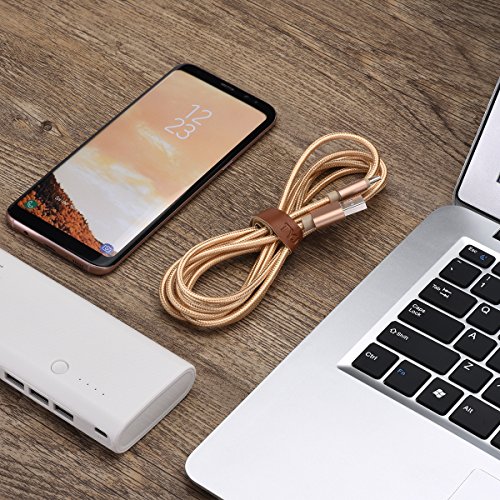 TYJTECH USB Type C Kabel [2-Pack] 3.3ft/1m Nylon umflochtenes Type C Ladekabel für Type C Geräte inklusive dem neuen MacBook, Google Chromebook Pixel , MacBook Pro 2016 usw (Gold) - 6