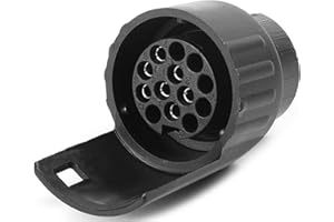 AGRISHOP Adaptateur de remorque de 7 vers 13 Broches Connecteur,12v Fiche Attelage 7 Pole a 13 Pin pour Remorque Caravane Porte-vélo, Adapteur Prise Remorque 7 vers 13 Broches pour Tracteur Voiture