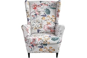 Meigeh Funda para sillón orejero Fundas para sillas de ala elásticas Funda para sillón de alas Impresas