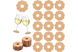 FINGERINSPIRE Marqueur de Verre à Vin en Papier Fleurs Vierges pour Verres à Pied Étiquettes de Nom de Boisson Étiquette de Vin Jetable à Motif Floral Breloque pour Verre à Vin