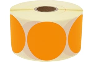 PROLAC BESCHRIFTUNGEN Prolac Markierungspunkte – 1000 Stück Bunte Klebepunkte auf Rolle (Orange, 50x50 mm)