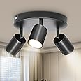 Dehobo Ceiling Spotlight Indoor in Matt Black - 3 Adjustable Spot Lights GU10 Industrial 3 Way Light Ceiling Spot Light for Kitchen Lounge Bedroom Dining Room