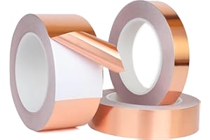 Qrity 1 x miedziana taśma foliowa z klejem przewodzącym, 10 mm x 20 m, miedziana taśma ślimakowa, pojedyncza taśma z folii miedzianej do ekranowania EMI, kuchenki indukcyjnej, gitary, laptopa, napraw elektrycznych