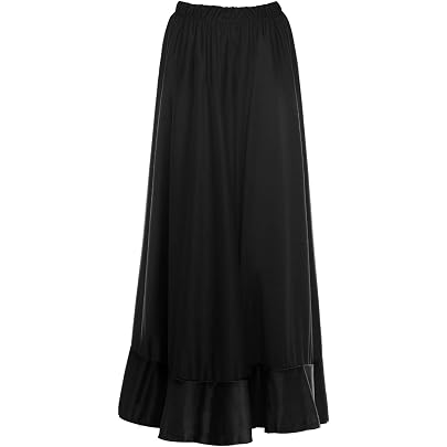 Falda Flamenca Larga Negra Con Doble Volante – Para Baile, Ensayo O Disfraz (tallas S A XXL)