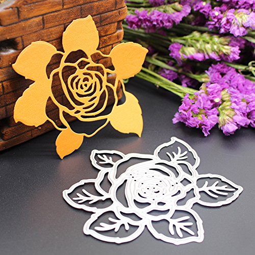 Amazingdeal365 Rose Metall Form Schablonen Schneiden DIY Dekor Sammelalbum Karten Buchzeichen Lesezeichen als Geschenk für Freunde Geburtstag Kinder,Kindergarten Hobby Schule Handarbeit Unterricht usw. Ein tolles Geschenk! - 2