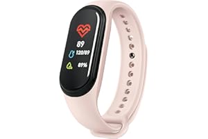 ATSHLD Fitness Activity Tracker with All-Day Heart Rate, Blood Pressure, Blood Oxygen & Sleep Monitoring, Step & Running Counter, IP67 Waterproof Sports Watch for Women, Men, Kids & Seniors, Pink