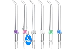 IIYL Puntas de repuesto para irrigador dental Waterpik, cabezales de repuesto para waterpik, compatibles con irrigador bucal Waterpik e hilo dental (6 puntas de chorro clásicas)