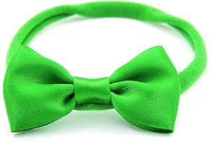 PrettyBoutique Baby Girls Satin Bow Soft Skinny Elastic Nylon Headband Hair Band Accessories