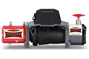 DRAGON WINCH - Verricello Elettrico 12V Maverick 12000 lbs / 5443 kg Cavo in Sintetico 20m Verricello per Auto e Carro Attrezzi incluso telecomando senza fili + argano accessori | Impermeabile IP67
