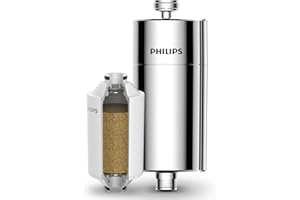 Philips Filtr prysznicowy, 3-stopniowy zmiękczacz wody, podwójna siatka, materiał KDF, redukcja chloru/zanieczyszczeń/rdzy (zestaw filtrów prysznicowych)