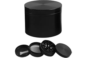Dalephoric 5×3.8 cm Grinder, 4 Pezzi Grinder Weed in Lega di Zinco, Macinaspezie con Raschietto, Grinder Metallo, Macinino per Erba Secca, Herb Grinder, per Macinare Erbe, Fieno e Spezie, Nero