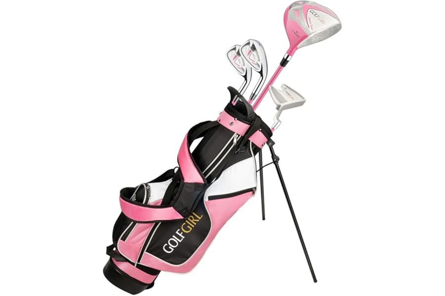 Golf Girl Junior Girls Golf Set V3 with Pink Clubs and Bag, Right Hand