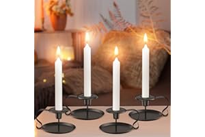 ‎GOMAIHE GoMaihe Kerzenhalter Adventskranz, Kerzenständer mit Griff 4 Set, Stabkerzenhalter für Advent Weihnachten Hochzeit Wohnzimmer Küche Tichdeko Vintage Deko Schwarz