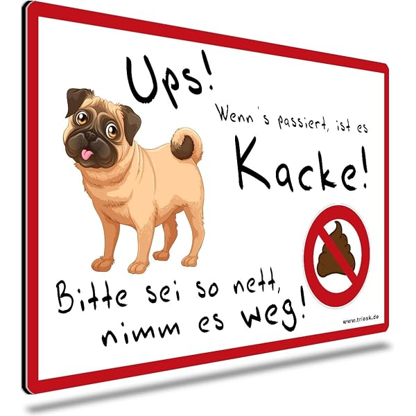 Acuxiaza Hundekot-Schilder 2 Stück – 15x20 Cm Aluminium, Auffällig Rot, Mit Aufhänge-Löchern