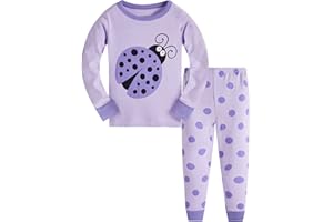 TEDD Pigiama Ragazza Unicorno 100% Cotone Lungo Biancheria da Notte Vestiti Bambina Invernale Due Pezzi Impostato Natale Regalo per Bambini 1-12 Anni