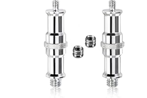 SPEEDWOX 2 sztuki metalowy męski konwerter gwintowany adapter śrubowy standardowy 1/4 do 3/8 cala szpikulec światło stojak adapter zestaw z 2 szt. 1/4 cala żeński na 3/8 cala męskie śruby adapter nakrętka