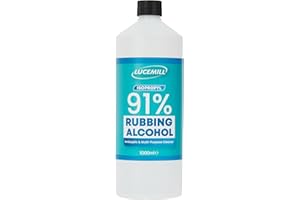 Lucemill 91% Rubbing alcohol | 1 Litre | Super Strength IPA Surface Sanitiser | 91% Isopropyl Alcohol | Clear Liquid